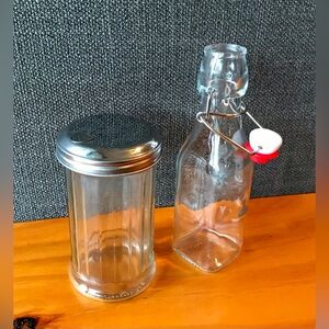 2/$10 Reusable Glass Sugar Syrup Bottle Dispenser Food Containers Jars Serving